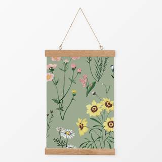Textilposter Wild Flowers Green