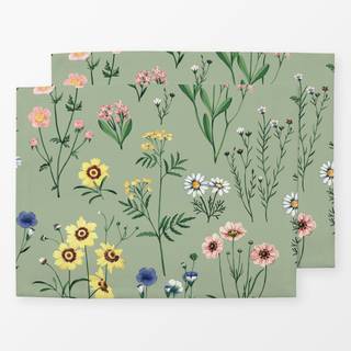 Tischset Wild Flowers Green