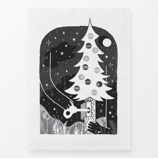 Geschirrtücher Weihnachtsbaum Schwarz-Weiß