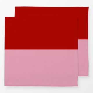 Servietten Colorblocking Rot&Rosa