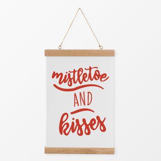 Textilposter mistletoe and kisses