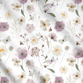 Meterware Wasserfarben Wildblumen Wiese