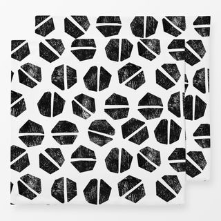 Servietten Half Dots Black