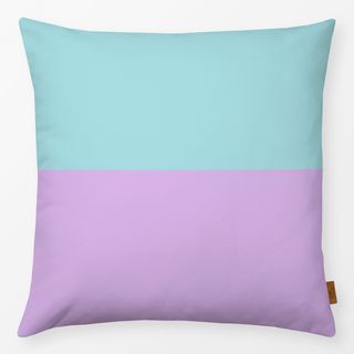 Kissen Colorblocking Türkis & Flieder