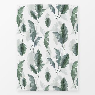 Geschirrtücher Tropische Palmblätter graugrün