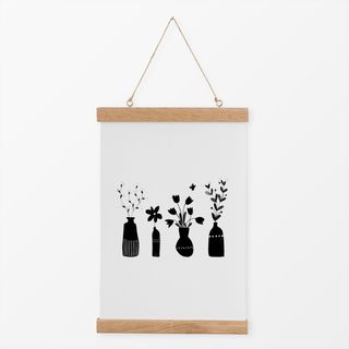 Textilposter Wiesenblumen in Vase 1