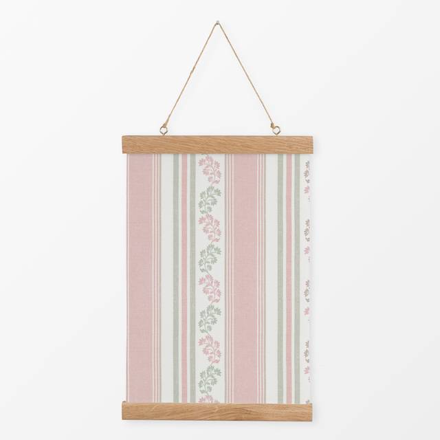 TextilposterVintage stripes sage pink