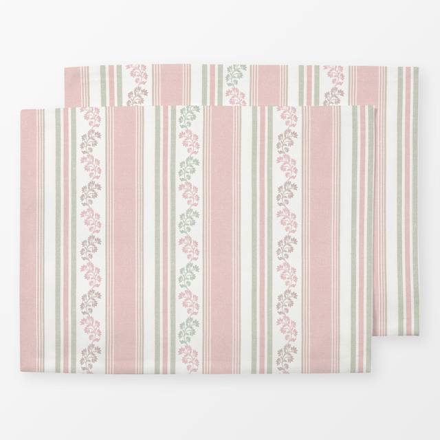 TischsetVintage stripes sage pink