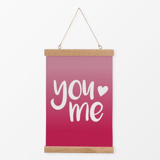 Textilposter You love me: Love in pink