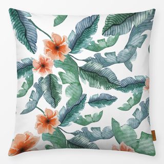 Kissen Palmwedel und Hibiskus orange