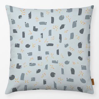 Kissen Teilchen Blau-Grau