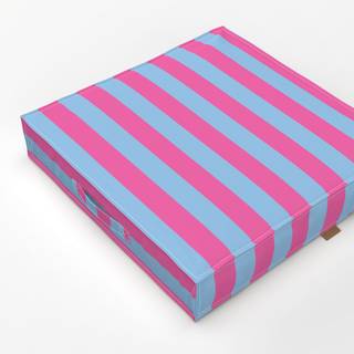 Bodenkissen Horizontale Streifen blau&pink