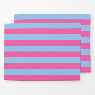 Tischset Horizontale Streifen blau&pink