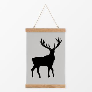 Textilposter Hirsch GRAU