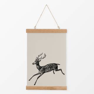 Textilposter Vintage Holidays Hirsch 1