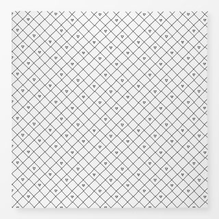 Tischdecke Grid mit Herz 1 schwarz weiß