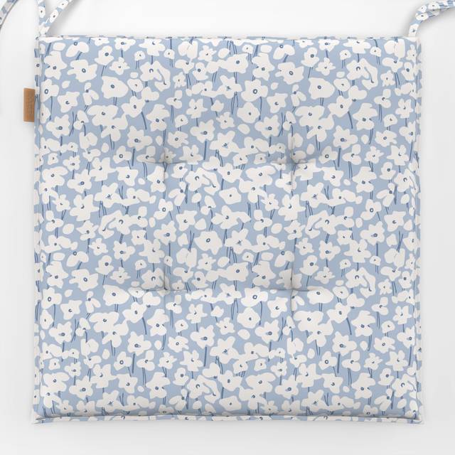 SitzkissenBlumen Flowers Blue Abstract