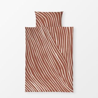 Bettwäsche Terracotta Linocut Stripes