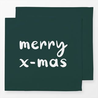 Servietten Merry Xmas fir green