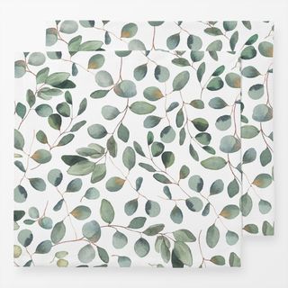 Servietten Silber Eukalyptus Blätter