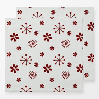Servietten Schneeflocken und Blüten Rot