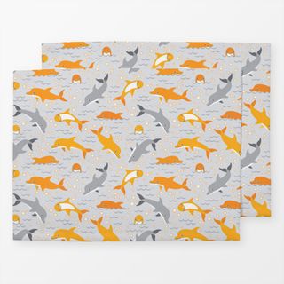 Tischset Happy Dolphins On Grey