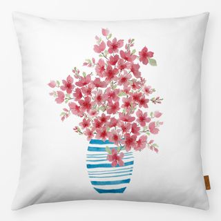 Kissen Vase mit Kirschblüten