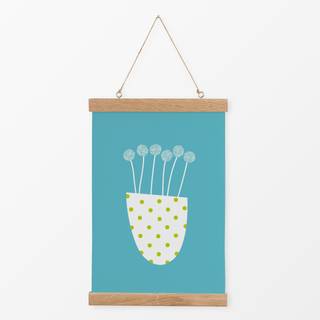 Textilposter Frühlingsblume gepunktet