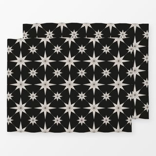 Tischset Boho Paper Stars black