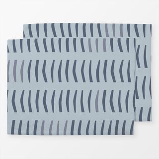 Tischset Wellen grau blau