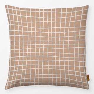 Kissen Handbemalt Grid Streifen Karo