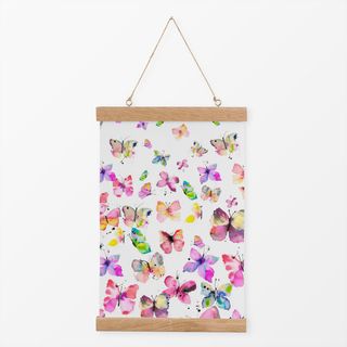 Textilposter Spring Watercolor Butterflies