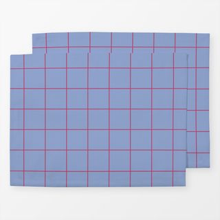 Tischset Memphis Grid Pink On Blue