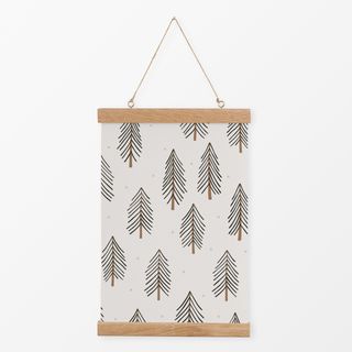 Textilposter Winter Forest charcoal beige