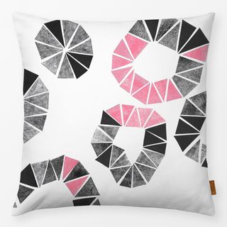 Kissen Zigzag Circles Black + Pink