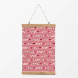 Textilposter Sprache der Liebe Pink