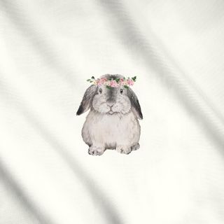 Meterware Hase mit Blumenkranz Mopsi