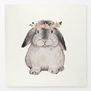Tischdecke Hase mit Blumenkranz Mopsi