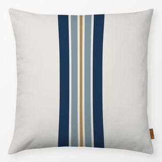 Kissen Streifen vertical blau beige