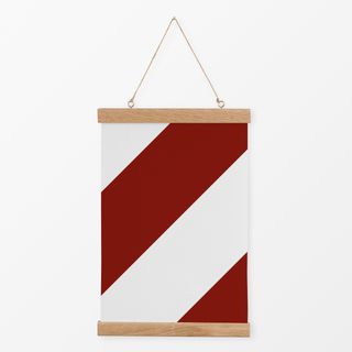 Textilposter Diagonale Streifen Rot & Weiss